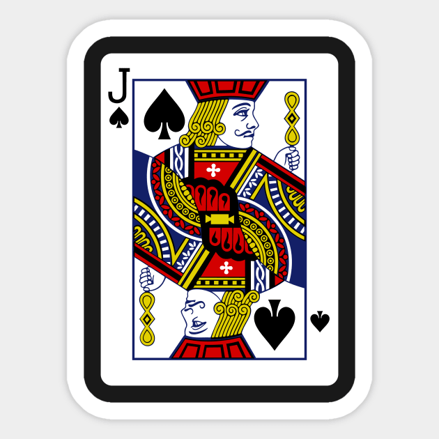 Jack of Spades Playing Card Sticker by vladocar